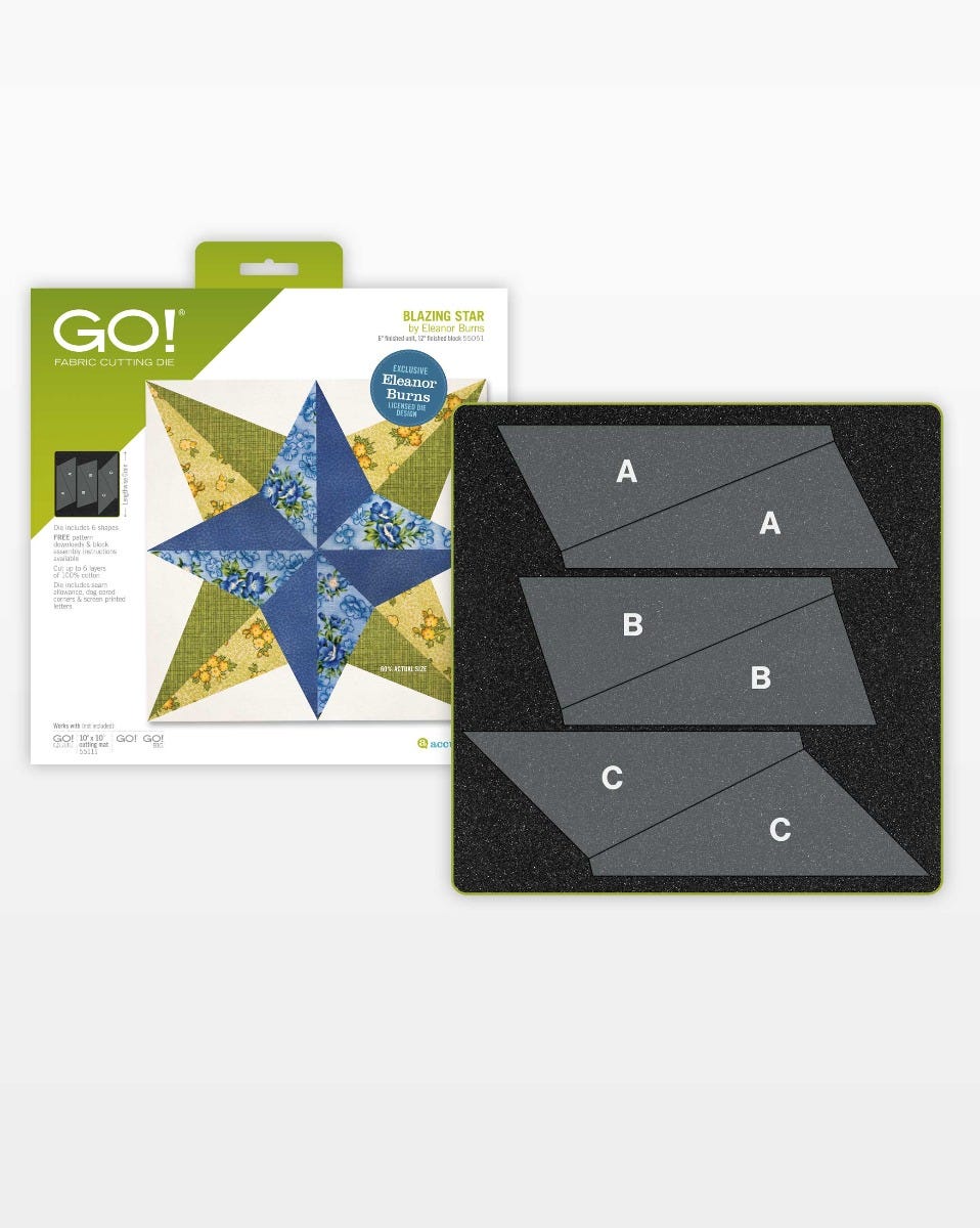 GO! Blazing Star - 12" Finished by Eleanor Burns Die (#55051)