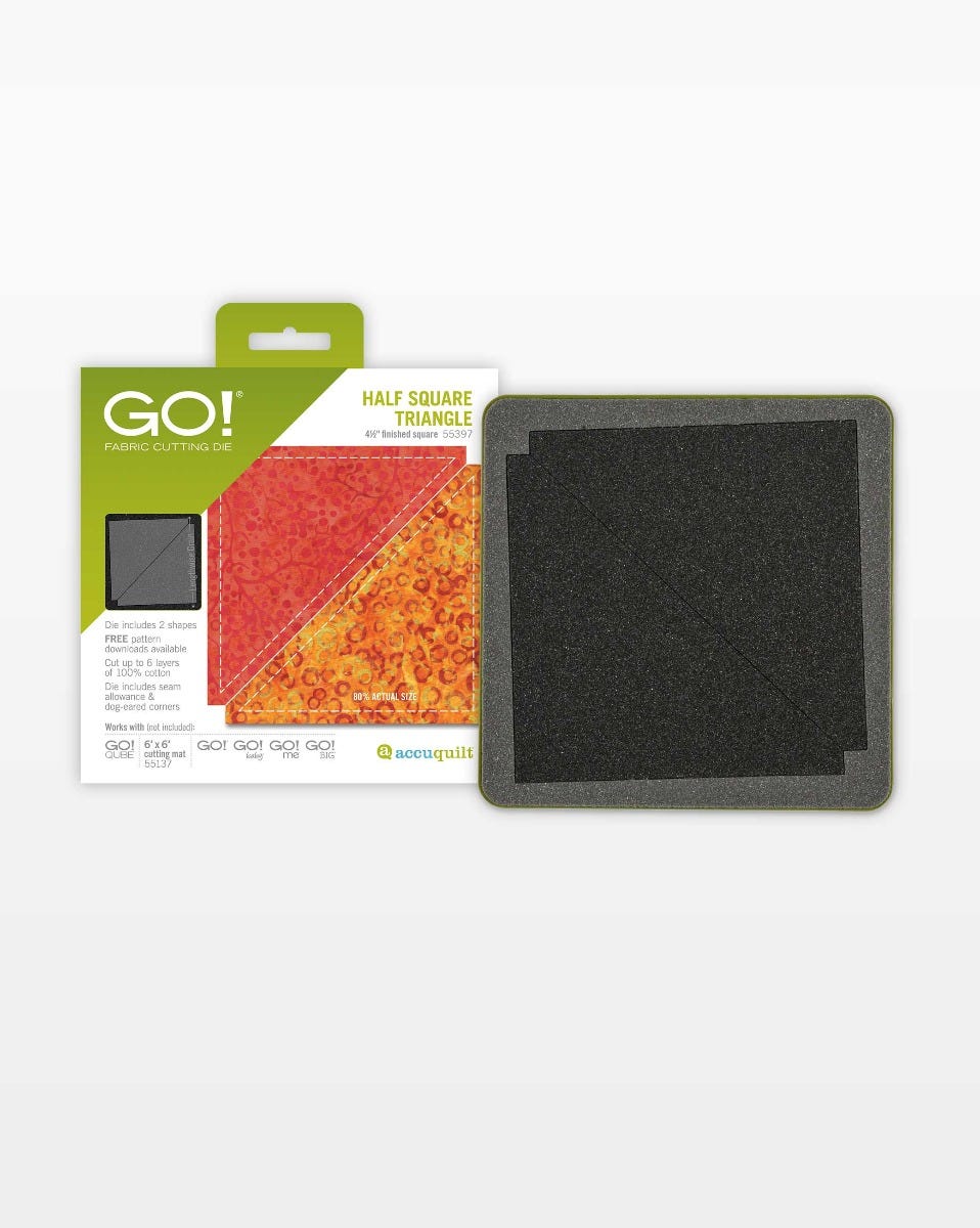 GO! Half Square Triangle - 4 1/2" Finished Square Die (#55397)