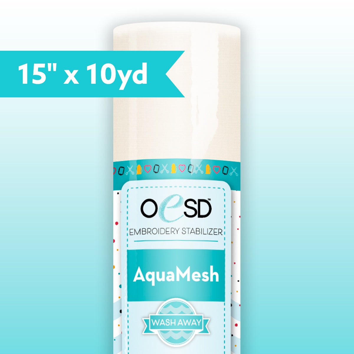 AquaMesh WashAway - 15" x 10yd - OESD