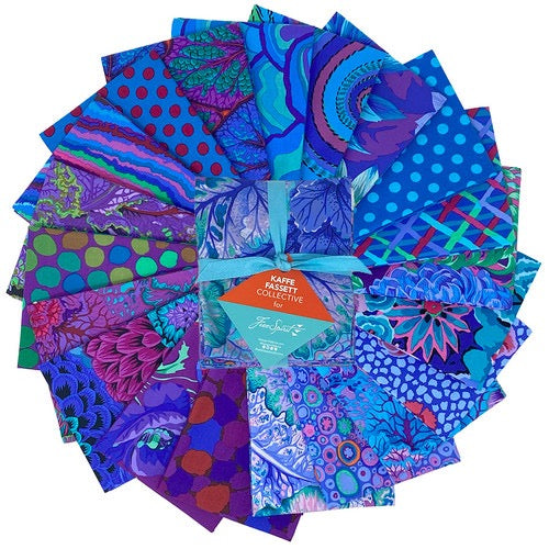 Royal - Kaffe Fassett Classics Plus - Fat Quarter Bundle - 20 Pieces - FreeSpirit Fabrics