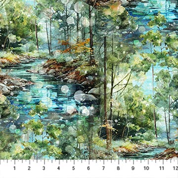 Serenity Springs - Scenic - Green/Multi - 44" Wide - Northcott