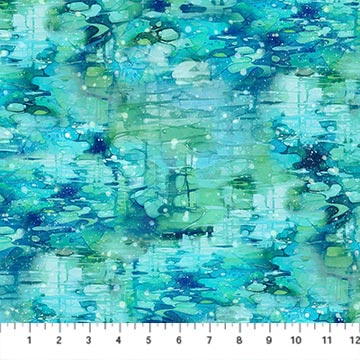 Serenity Springs - Water - Turquoise - 44" Wide - Northcott