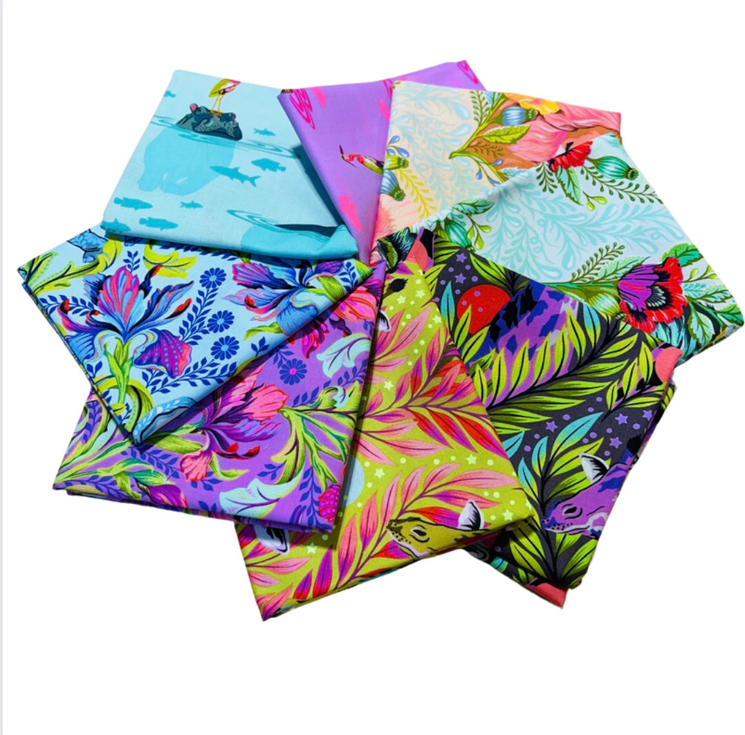 Megafauna Everglow Fat Quarter Bundle, Tula Pink for Free Spirit Fabrics