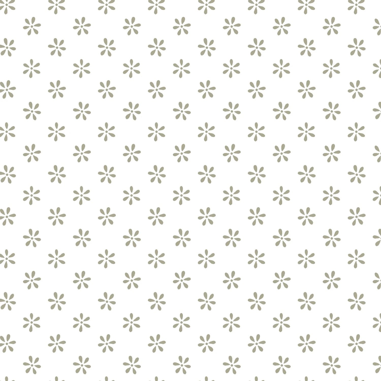 Friendship Garden - Little Flowers - White on White - 44" Wide - Henry Glass