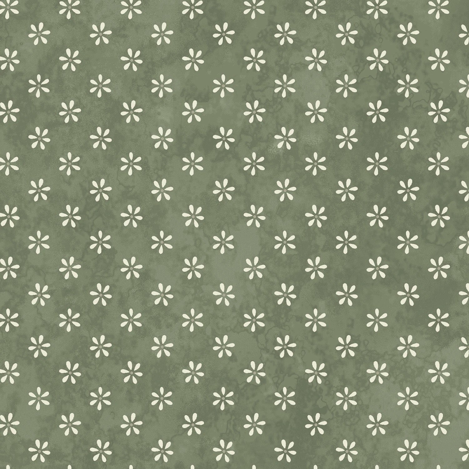 Friendship Garden - Little Flowers - Green - 44" Wide - Henry Glass