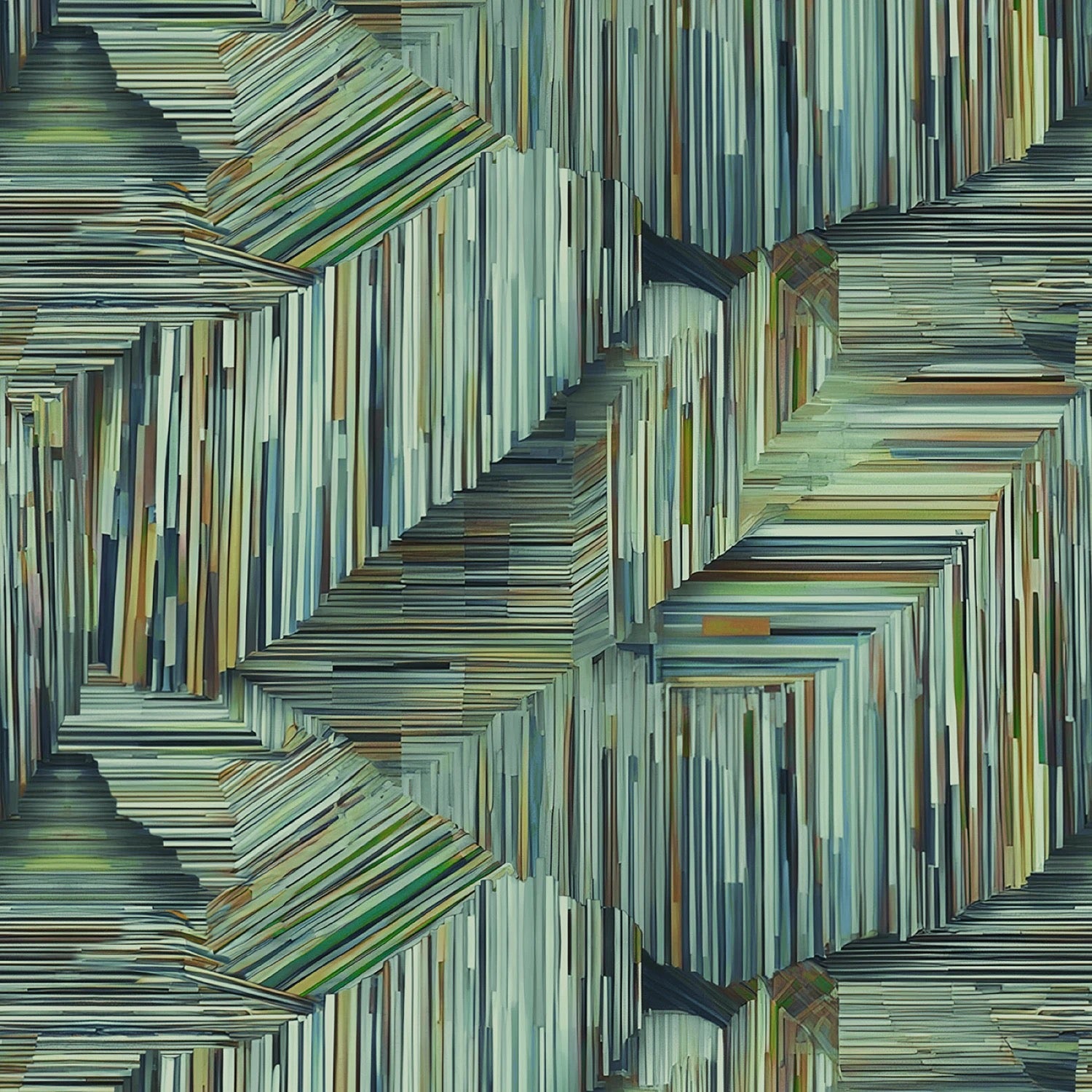 Line Art Geometric - Emerald - 118" Wide - Studio E