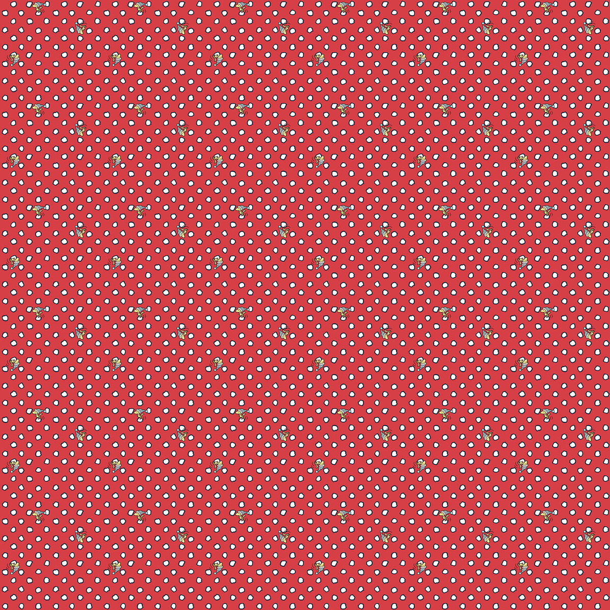 Frosty Friends - Woodstock Dot - Red - 44" Wide - Peanuts