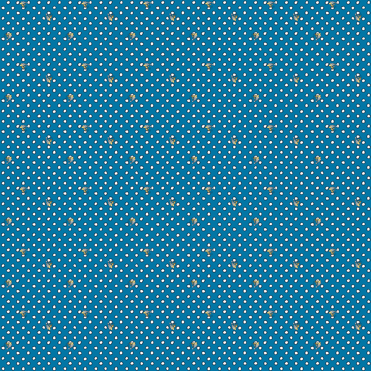 Frosty Friends - Woodstock Dot - Blue - 44" Wide - Peanuts