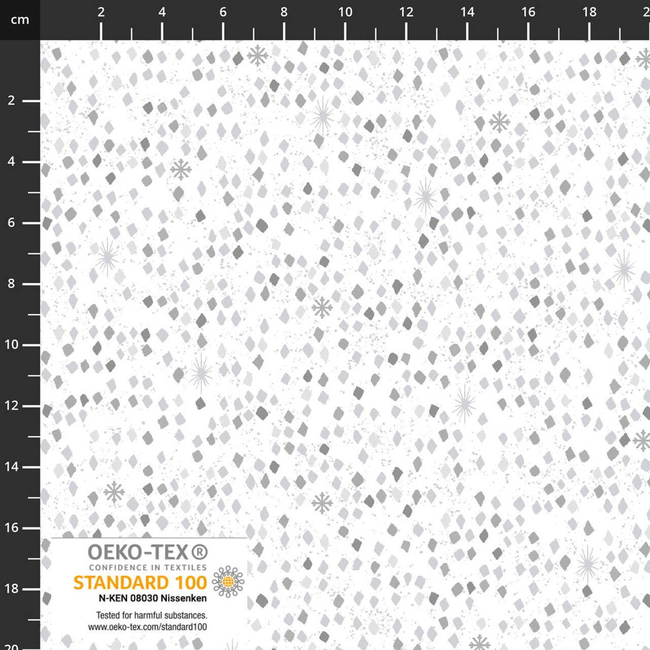 Snow Crystals - White Silver - 4593-107 - 44" Wide - Stof