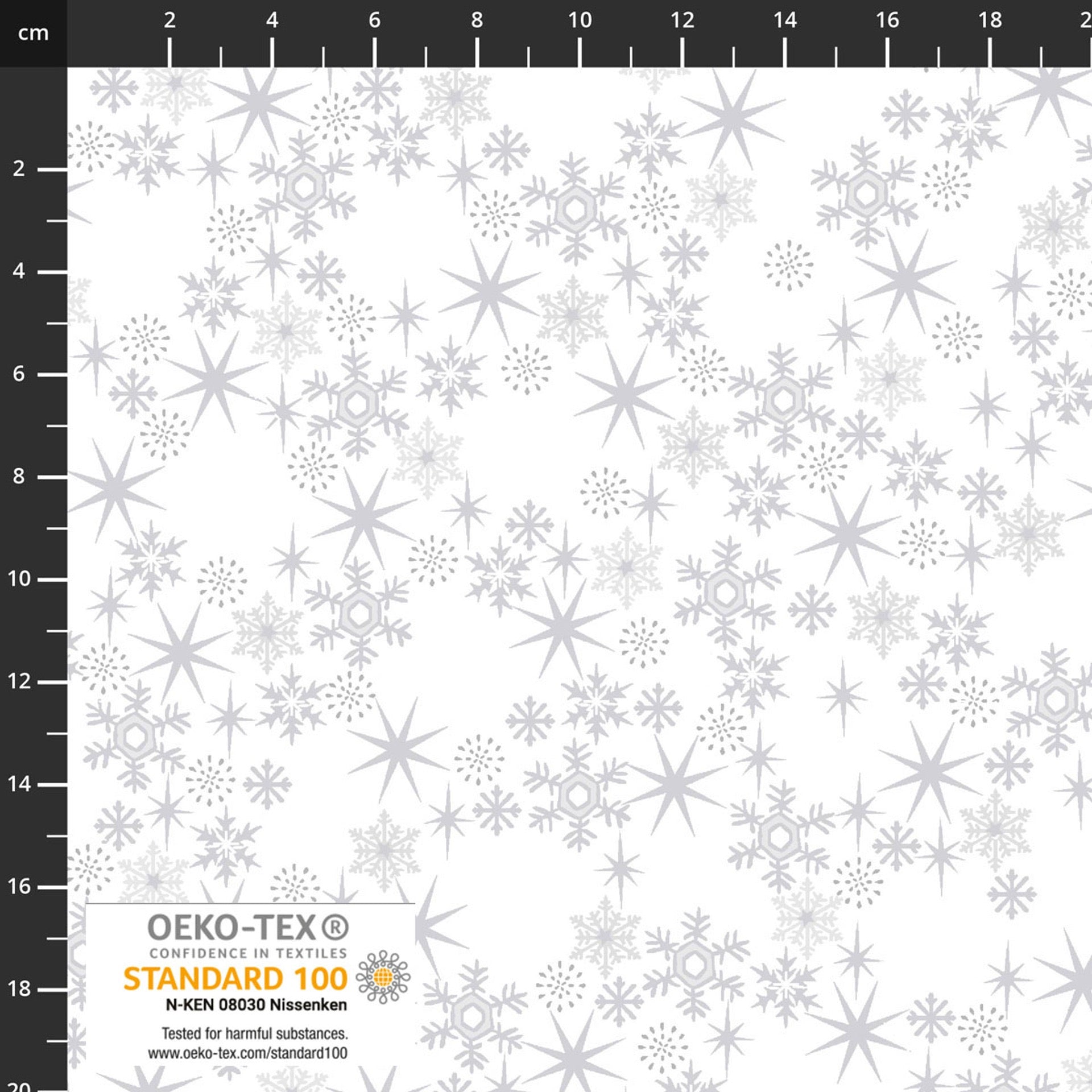 Snow Crystals - White Silver - 4593-105 - 44" Wide - Stof
