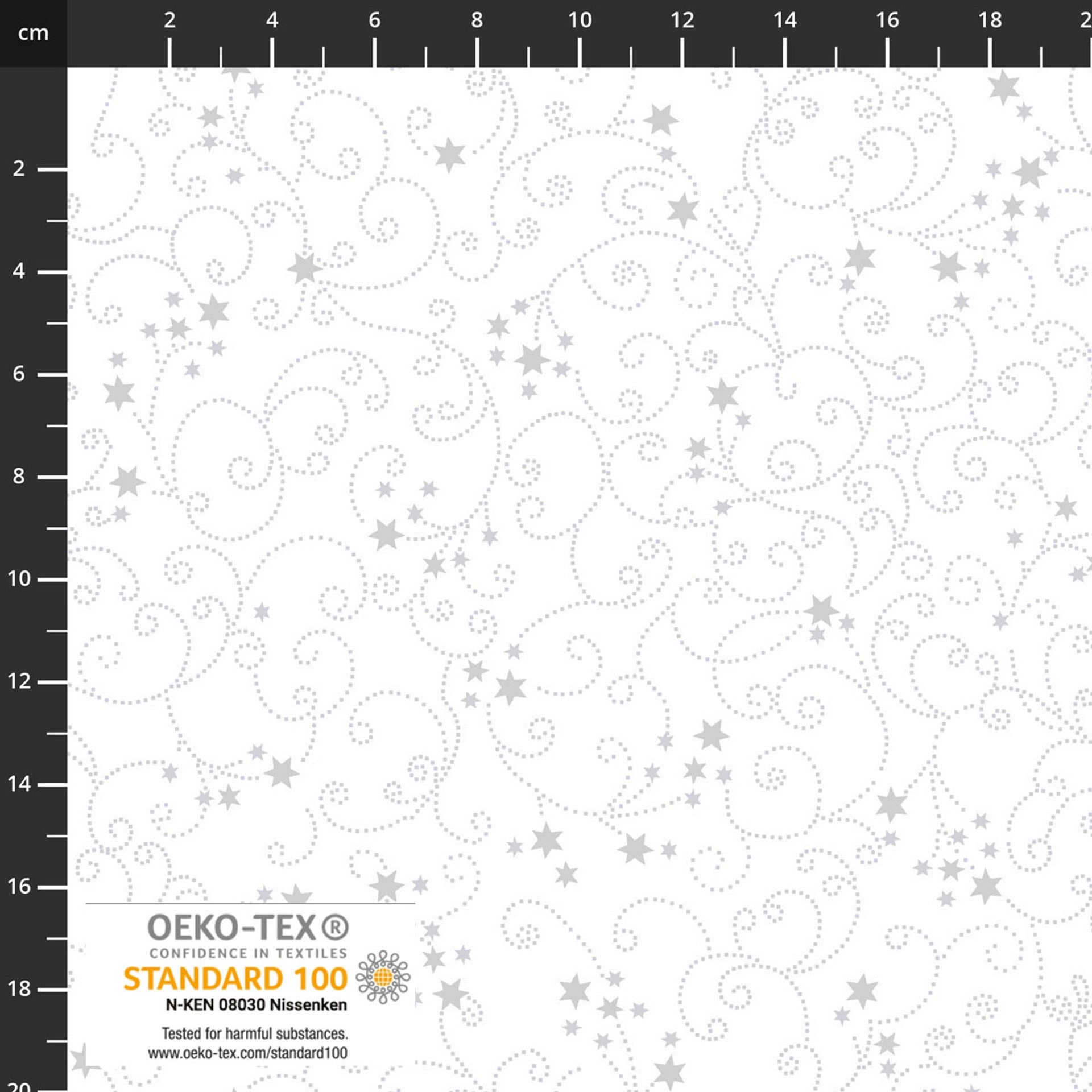 Snow Crystals - White Silver - 4593-108 - 44" Wide - Stof