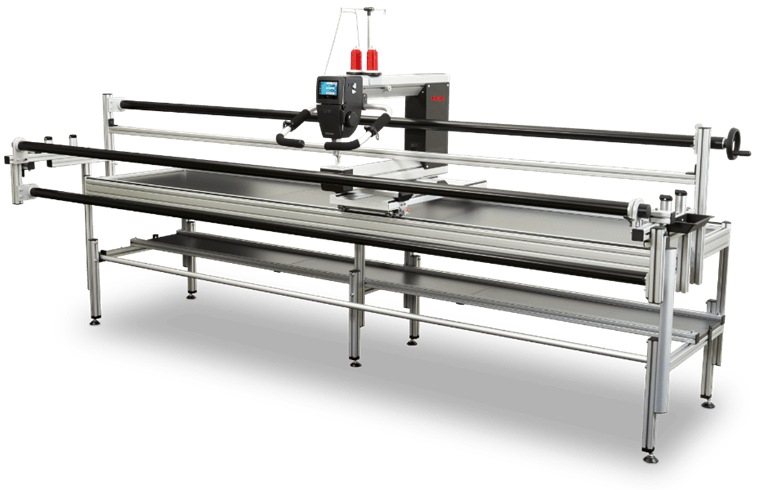 Representative BERNINA Q Series machine on a PRO frame; model, frame size and accessories may differ from the selected package