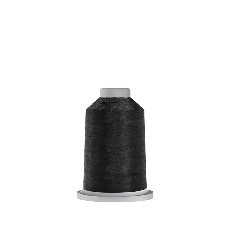 Glide 40 wt. polyester thread in Black (#11001), 1000m spool by Fil-Tec