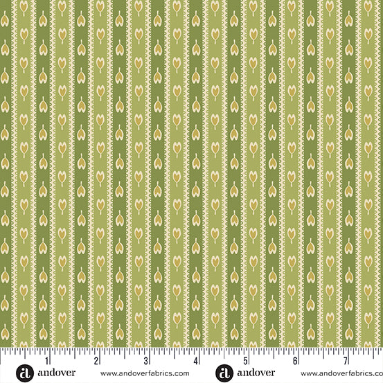 Flower Box - Trailing Petals Leaf Green - 44" Wide - Andover Fabrics
