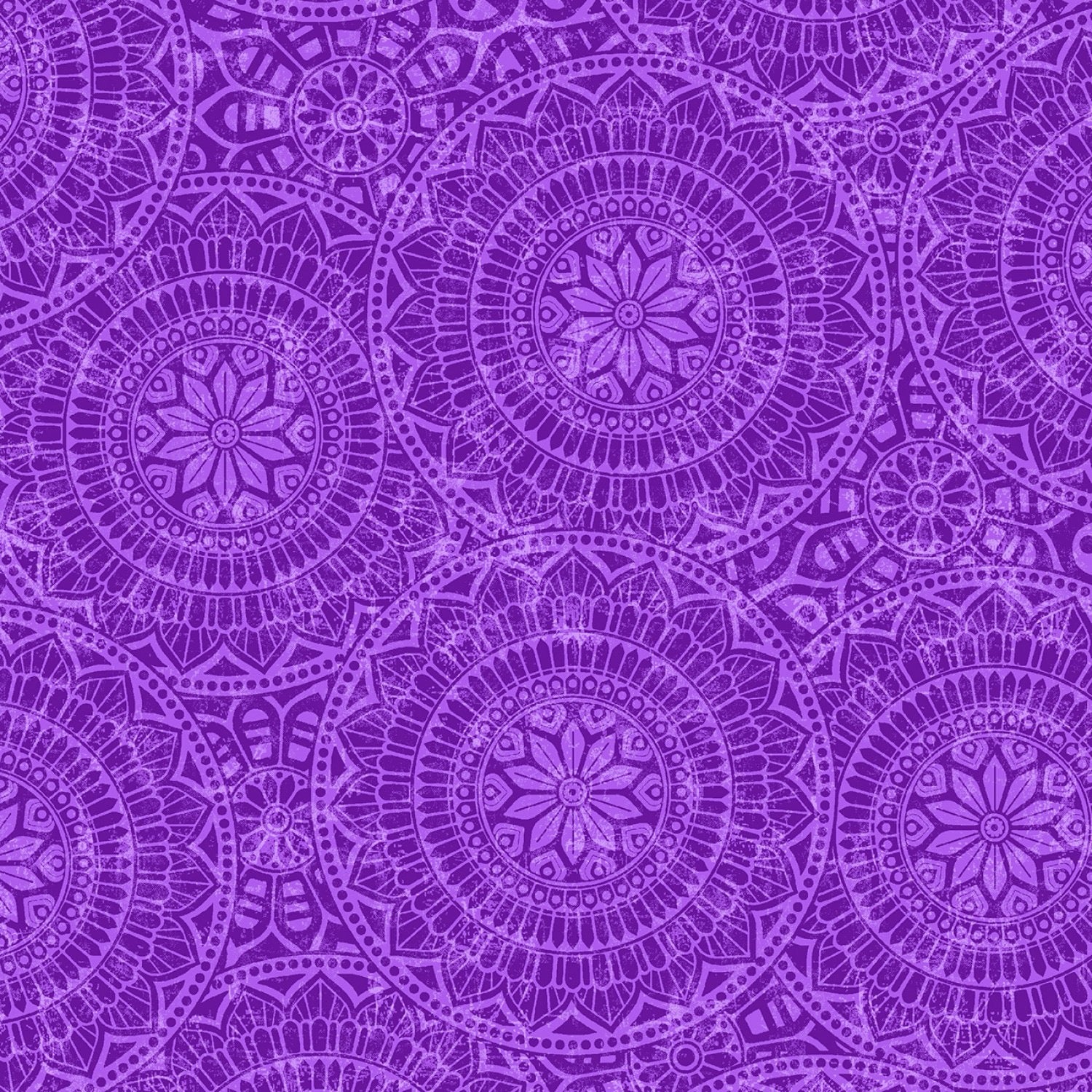 Tossed Mandalas - Plum - 118" Wide - Studio E