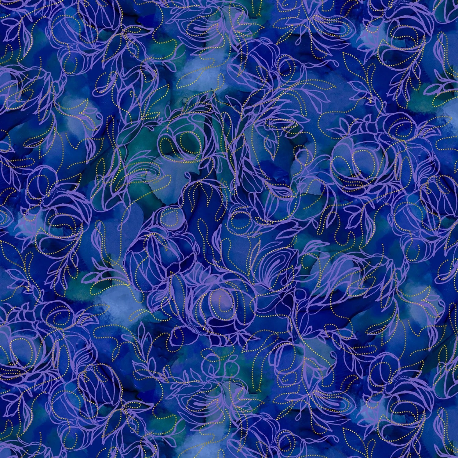 Painted Sea - Flowing Linework - PSEA5944-DV - 44" Wide - P & B Textiles