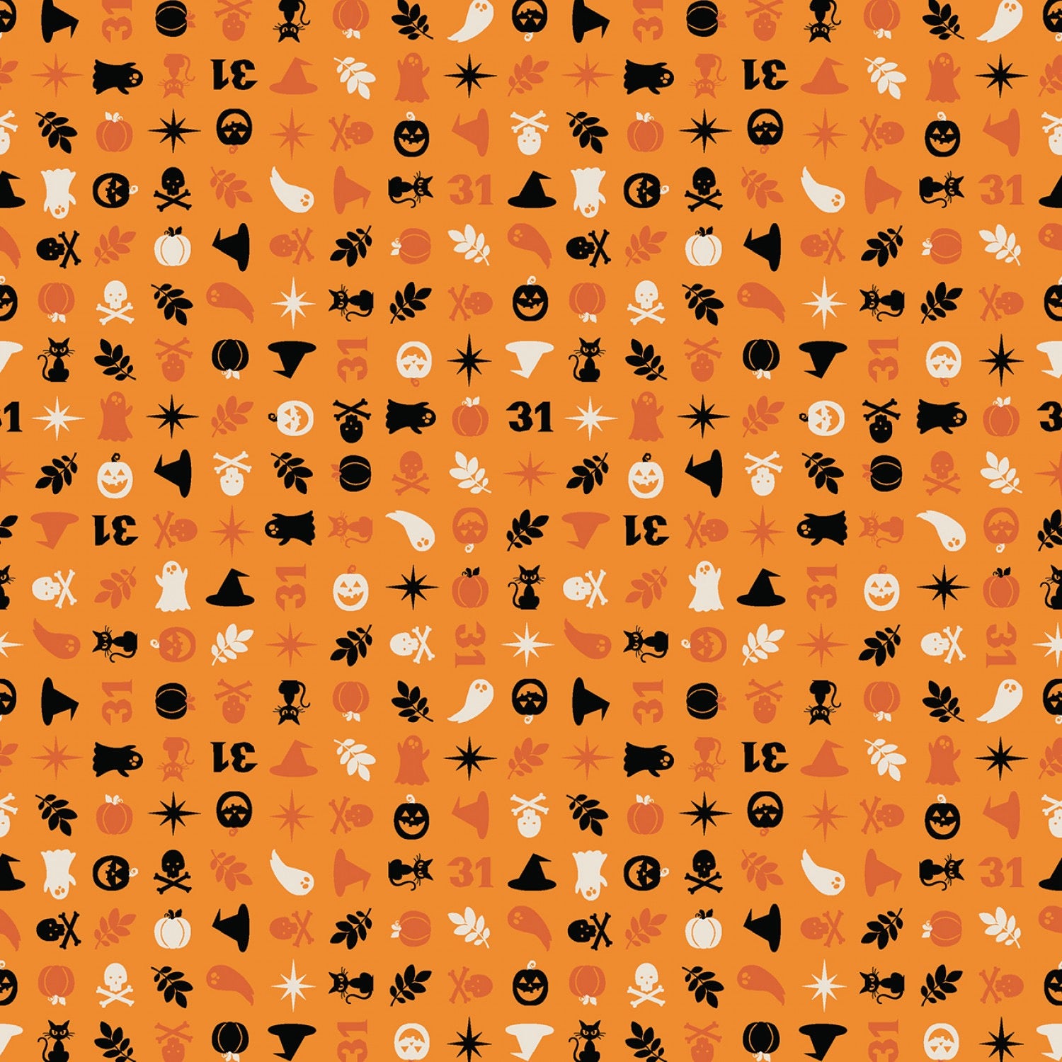 Pumpkins and Potions - Halloween Charms Orange  - 44" Wide - Maywood Studio by Kimberbell