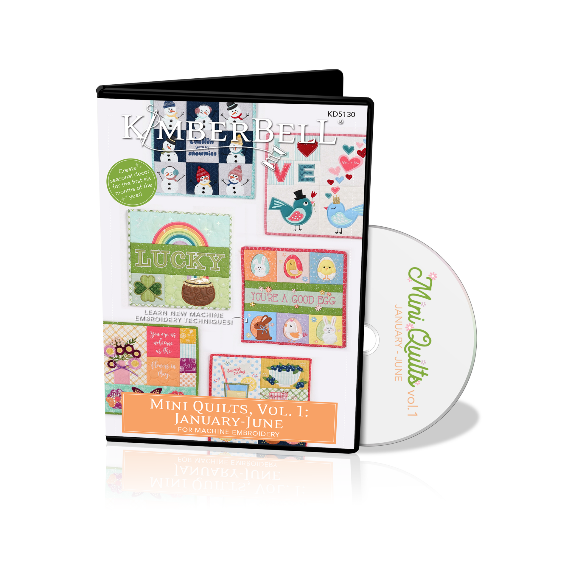 Mini Quilts, Vol. 1: January – June - Machine Embroidery CD - Kimberbell