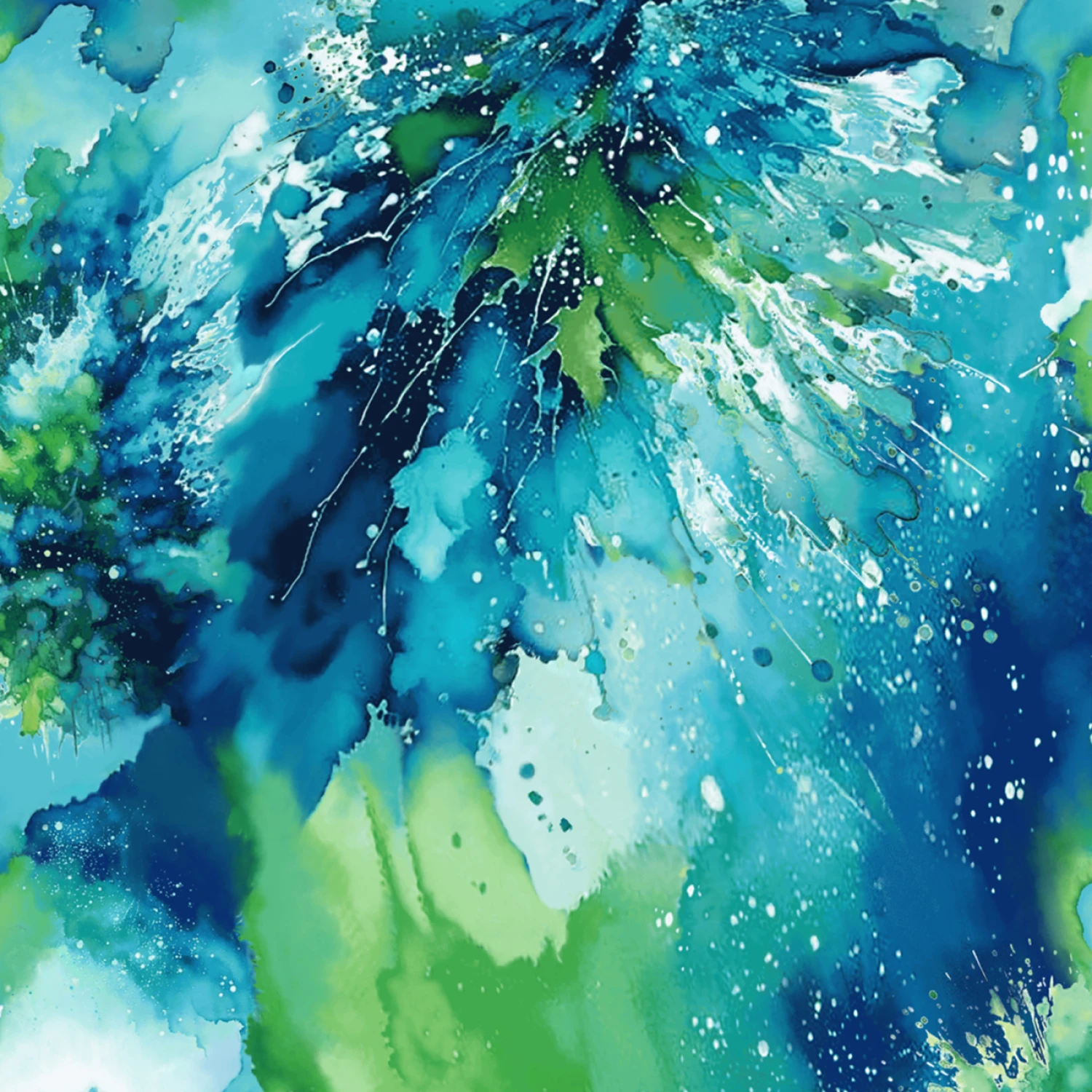 Splash of Colors - Blue/Green - 108" Wide - Henry Glass
