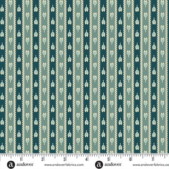 Flower Box - Trailing Petals Teal - 44" Wide - Andover Fabrics