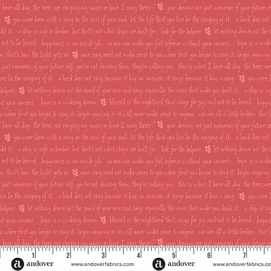 A Song to Sing - Soul Speak - Cherry - 44" Wide - Andover Fabrics