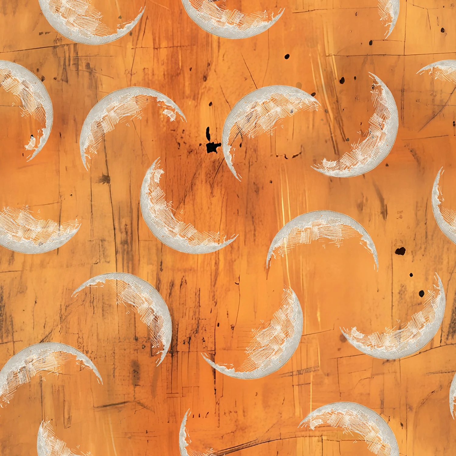 Scary Spice - Moon Web - Tangerine - 44" Wide - Studio E