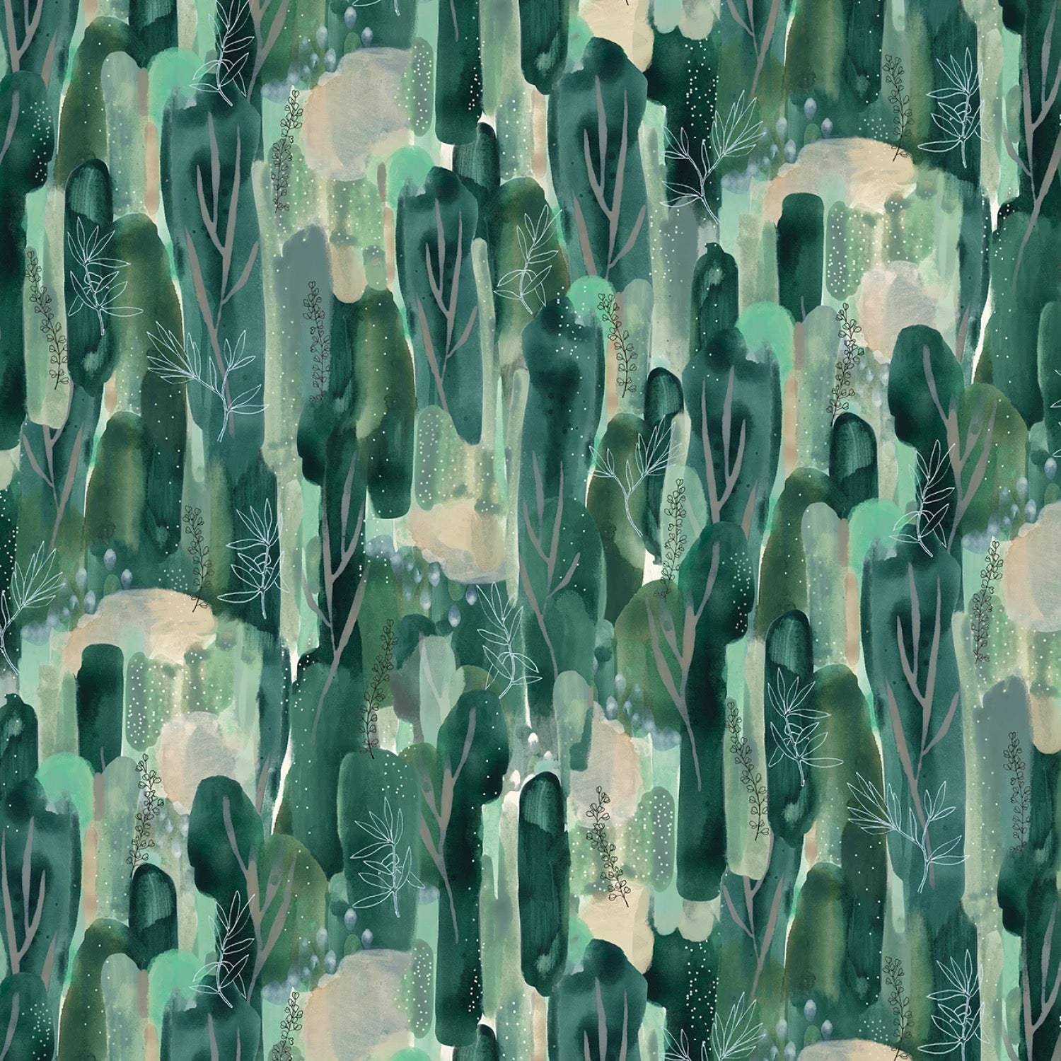 Nature Story - Hidden Forest - NSTO5839-GT - 44" Wide - P & B Textiles