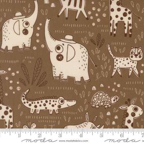 Wildly Cute Safari - Bark - 539082-15- 44" Wide - Elena Amo