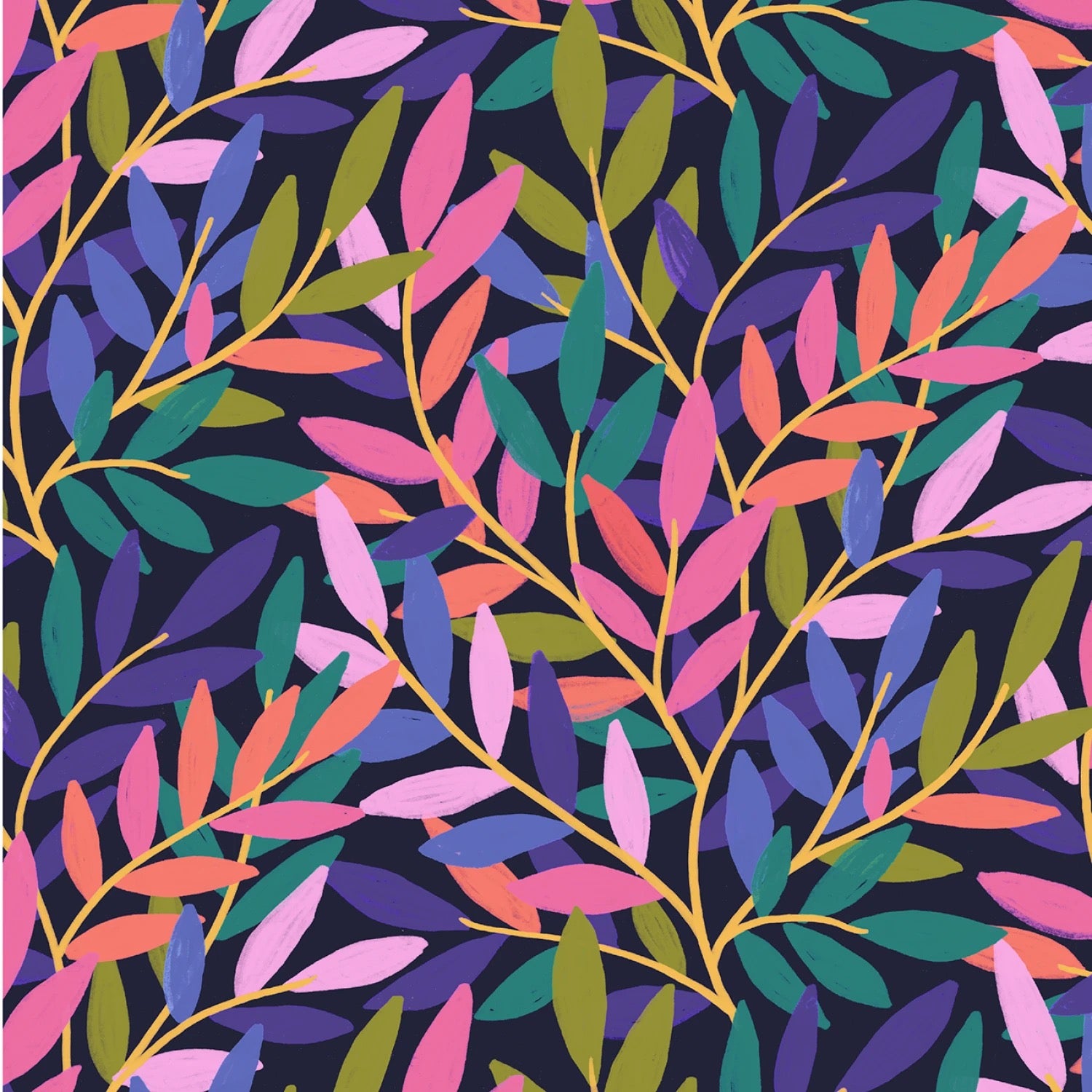 Midnight Twilight Tendrils- 108" Wide - Windham