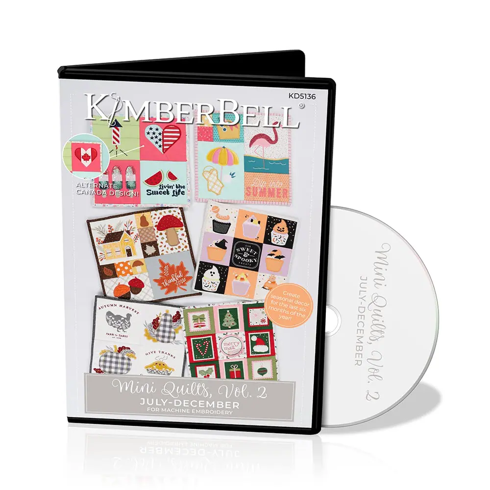 Mini Quilts, Vol. 2: July-December - Machine Embroidery CD - Kimberbell