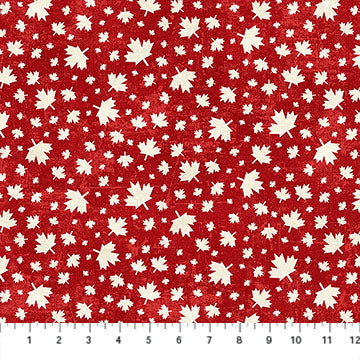 Canadian Classic 3 - Maple Leaf Toss - Red/Cream - 44" Wide - Northcott