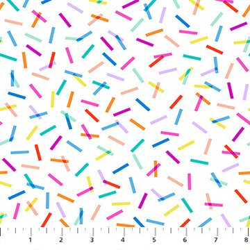 Dovetail - Confetti - White/Multi - 44" Wide - Figo