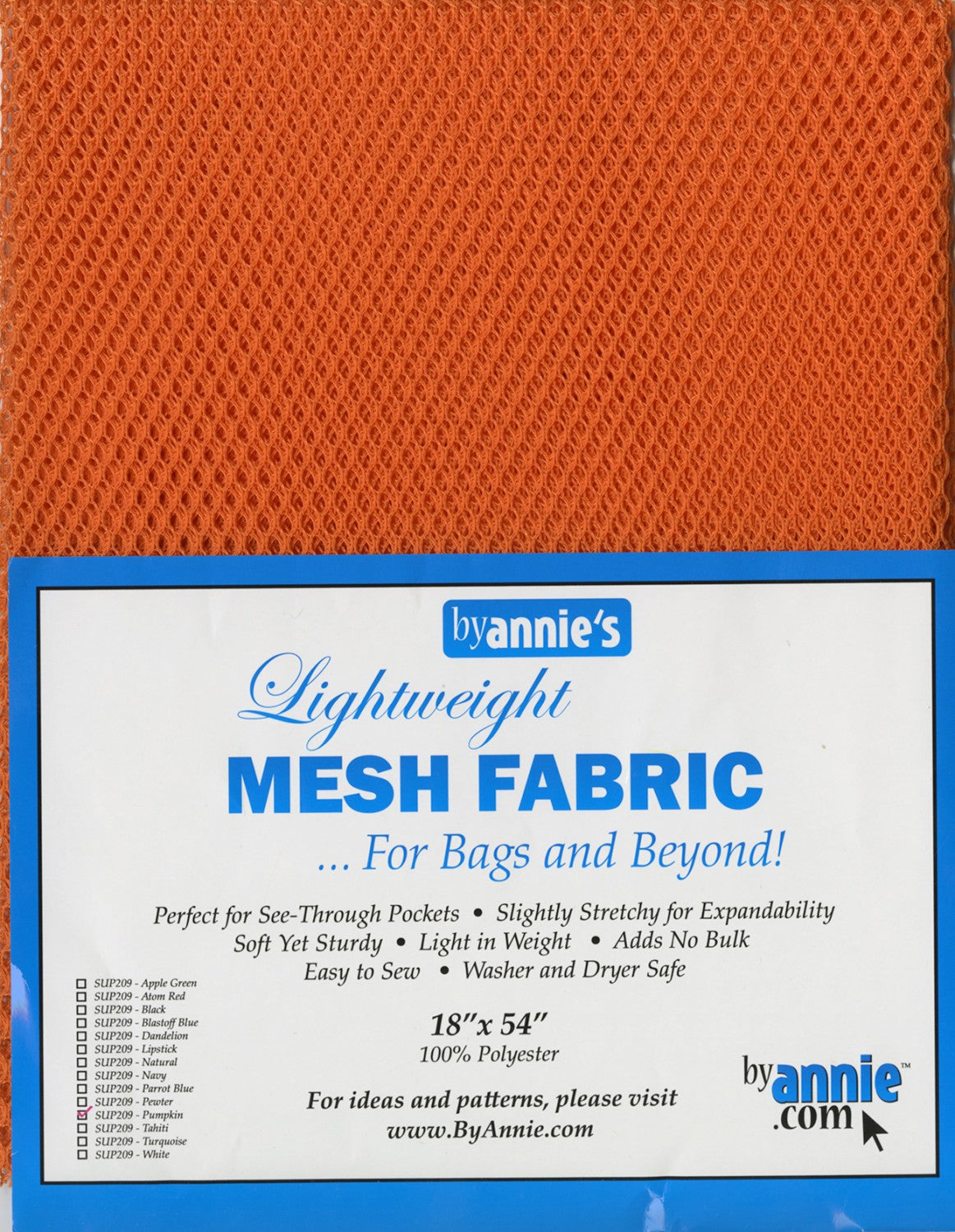 Mesh Lite Weight - Pumpkin - 18" x 15YD - by Annie