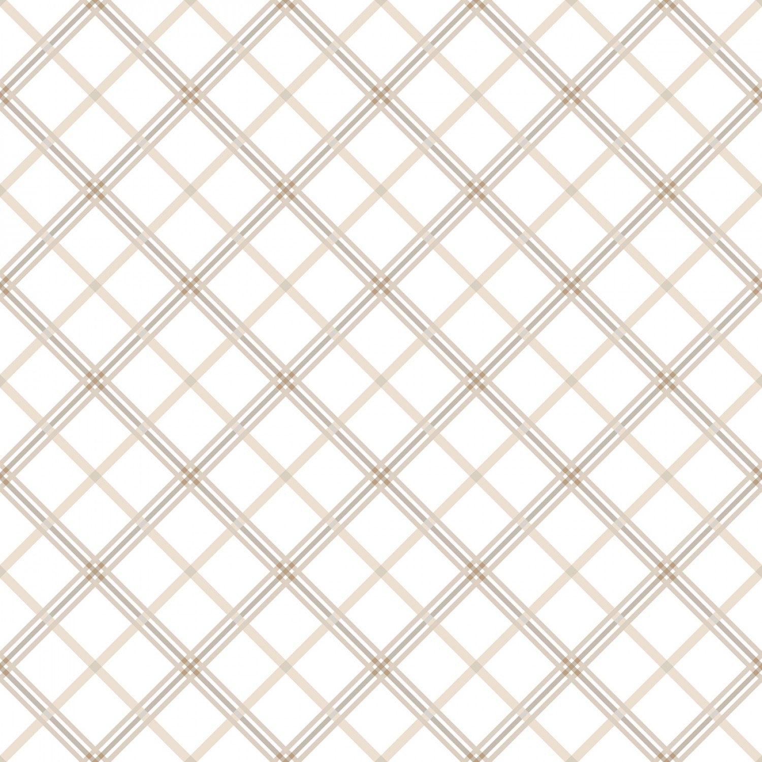Plaid - Cream/Taupe  - 44" Wide - Kimberbell Basics