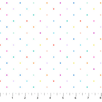 Dovetail - Ditsy Dots - White/Multi - 44" Wide - Figo
