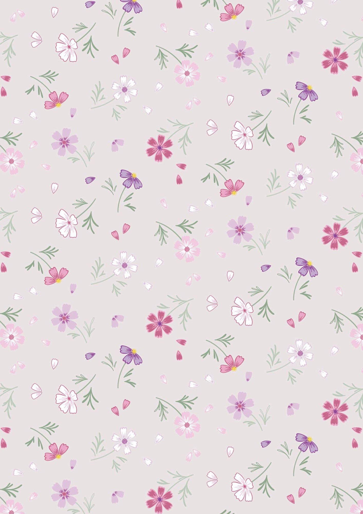The Pressed Flower - Floral Affections - Mink - 44" Wide - Lewis & Irene Fabrics