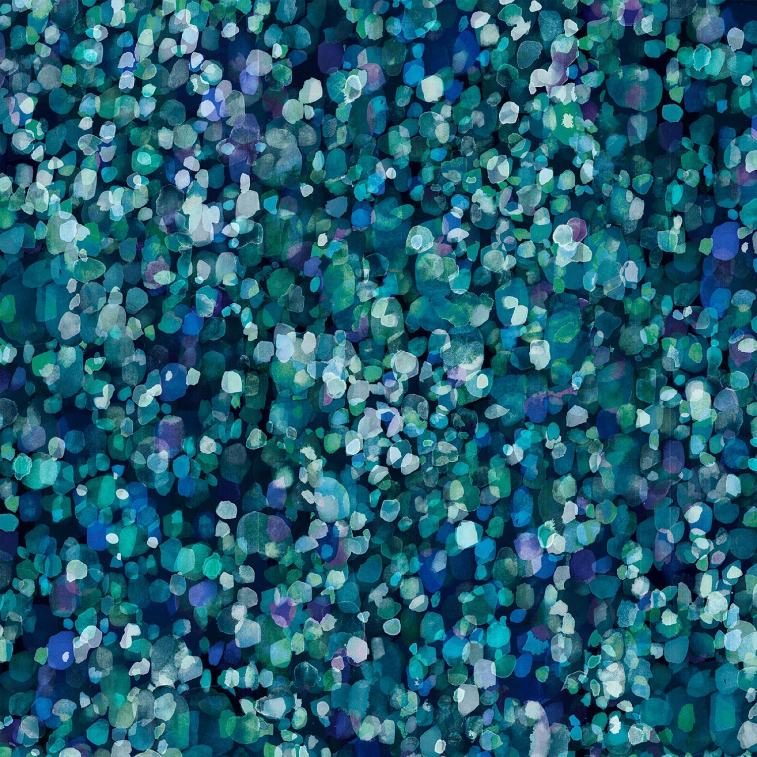 Layered Sea Glass - Dark Teal - 108" Wide - P & B Textiles