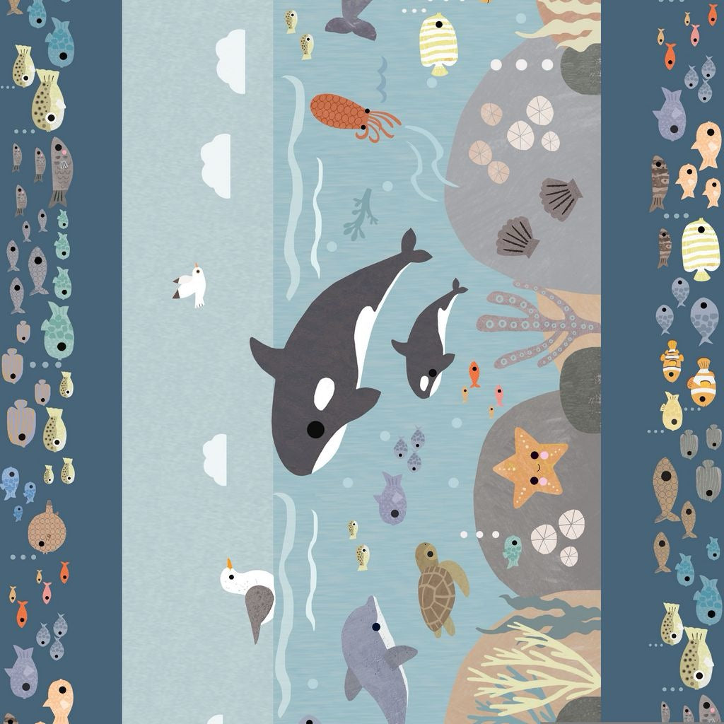 Beyond the Sea - High Seas Stripe - Multi - 44" Wide - Dear Stella