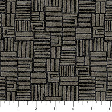 Modern Vibe - Broken Square - Black/Taupe - 44" Wide - Northcott