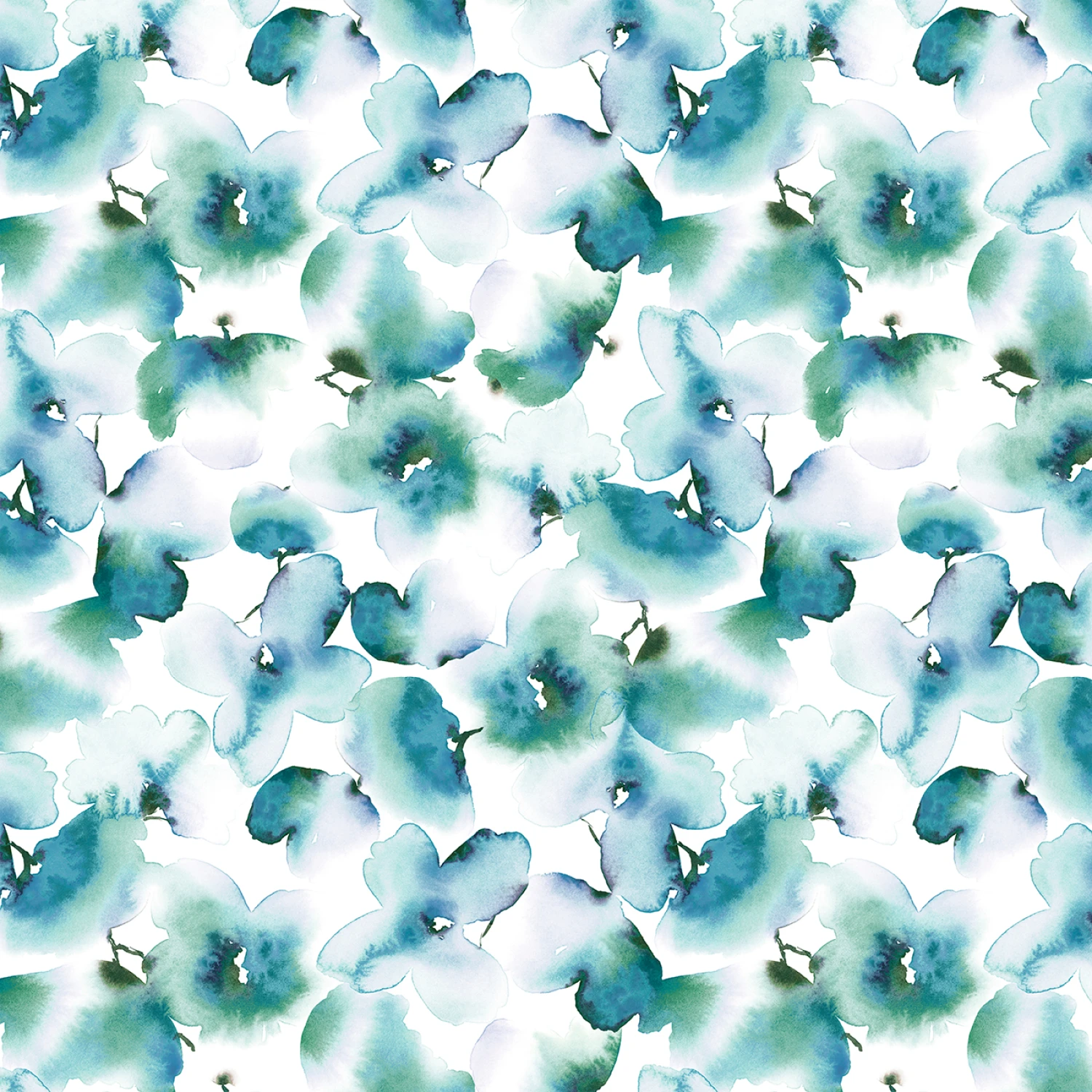 Belle Inky Watercolor Floral - TG - 108" Wide - P & B Textiles