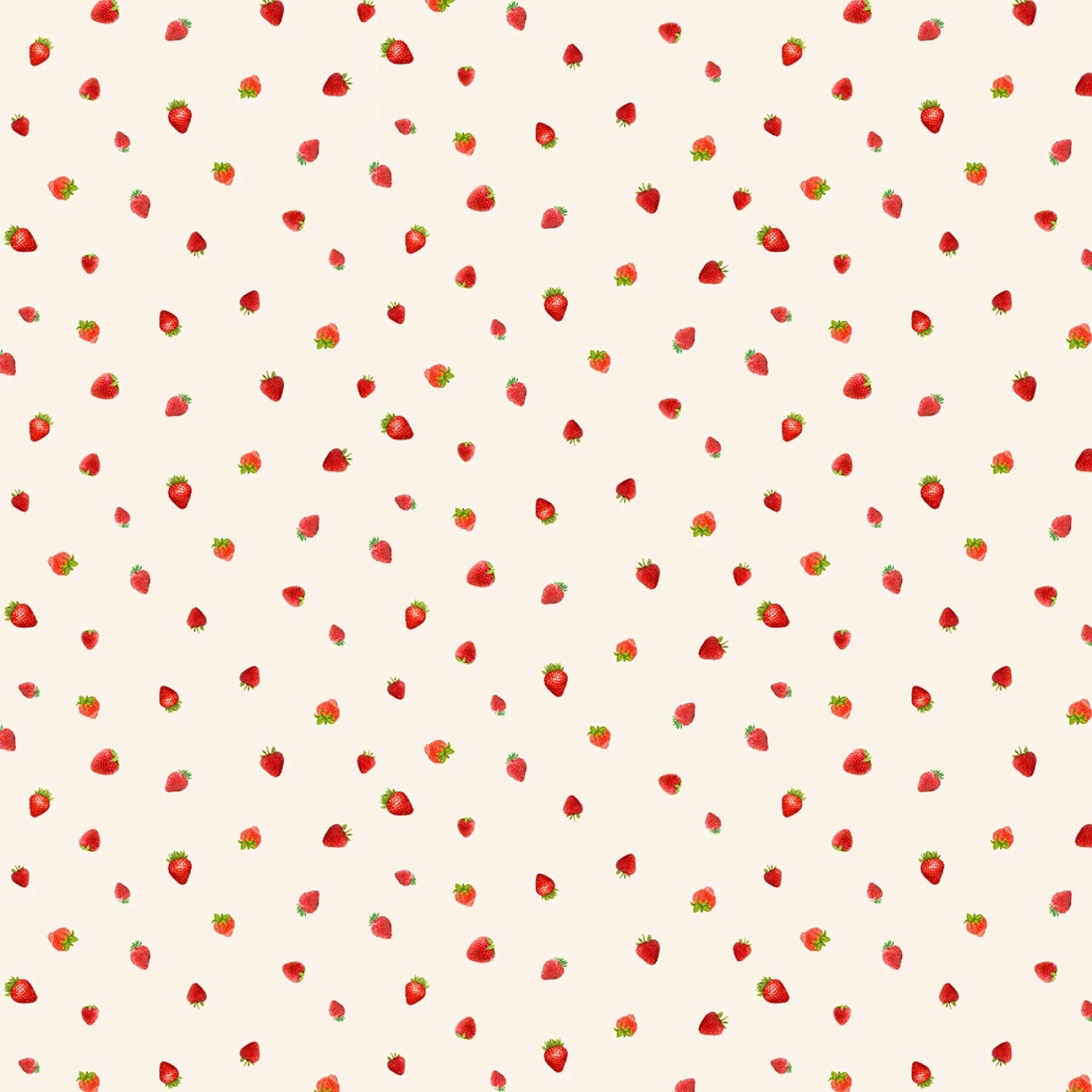 Mini Strawberries - Cream - 44" Wide - Timeless Treasures