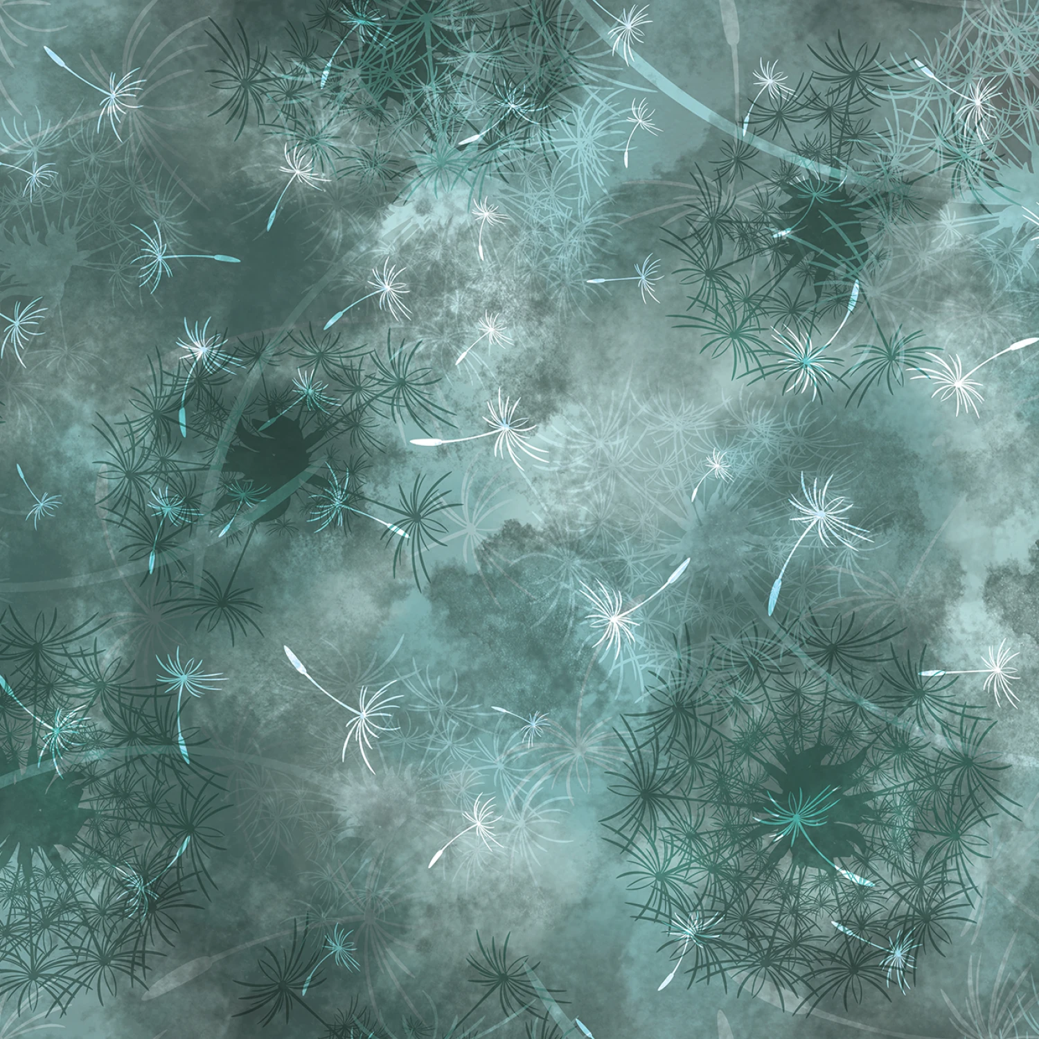 Dandelion Dreams - Softly Seafoam - 108" Wide - Mook Fabrics