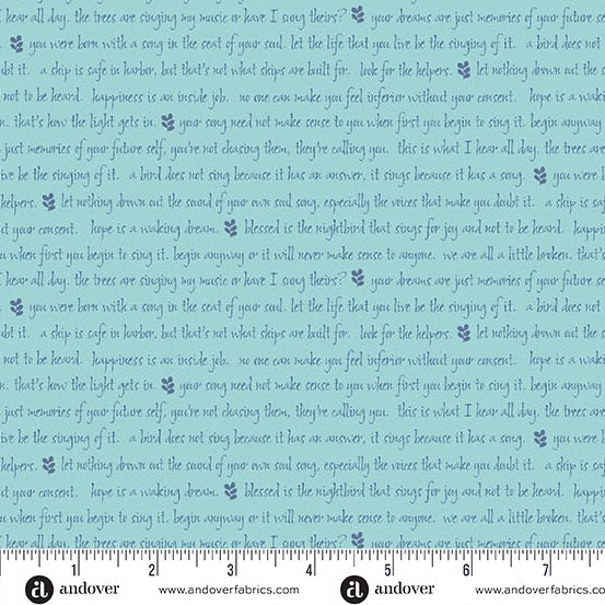 A Song to Sing - Soul Speak - Water - 44" Wide - Andover Fabrics