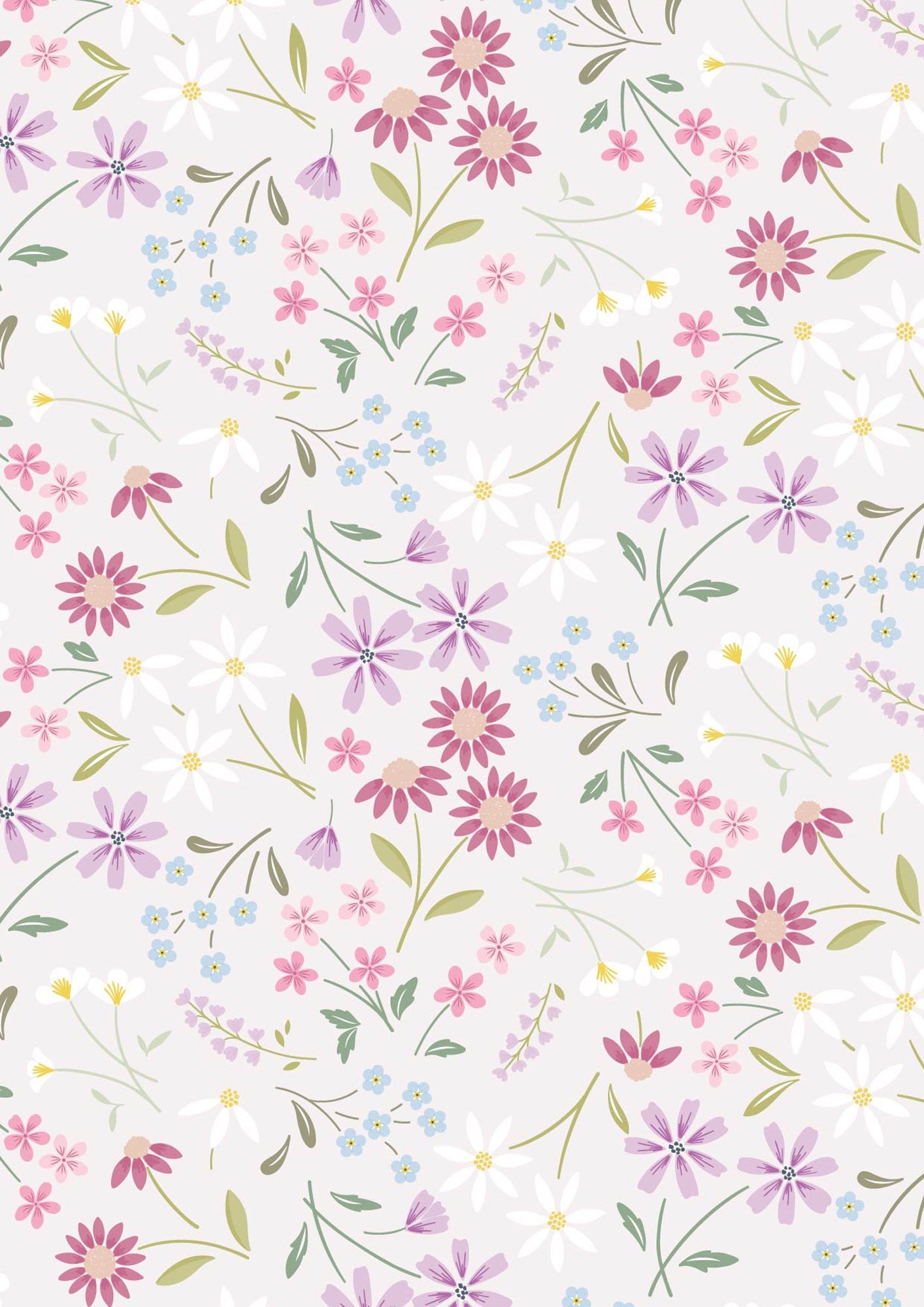 The Pressed Flower - Sleeping Bloom - Pale Mink - 44" Wide - Lewis & Irene Fabrics