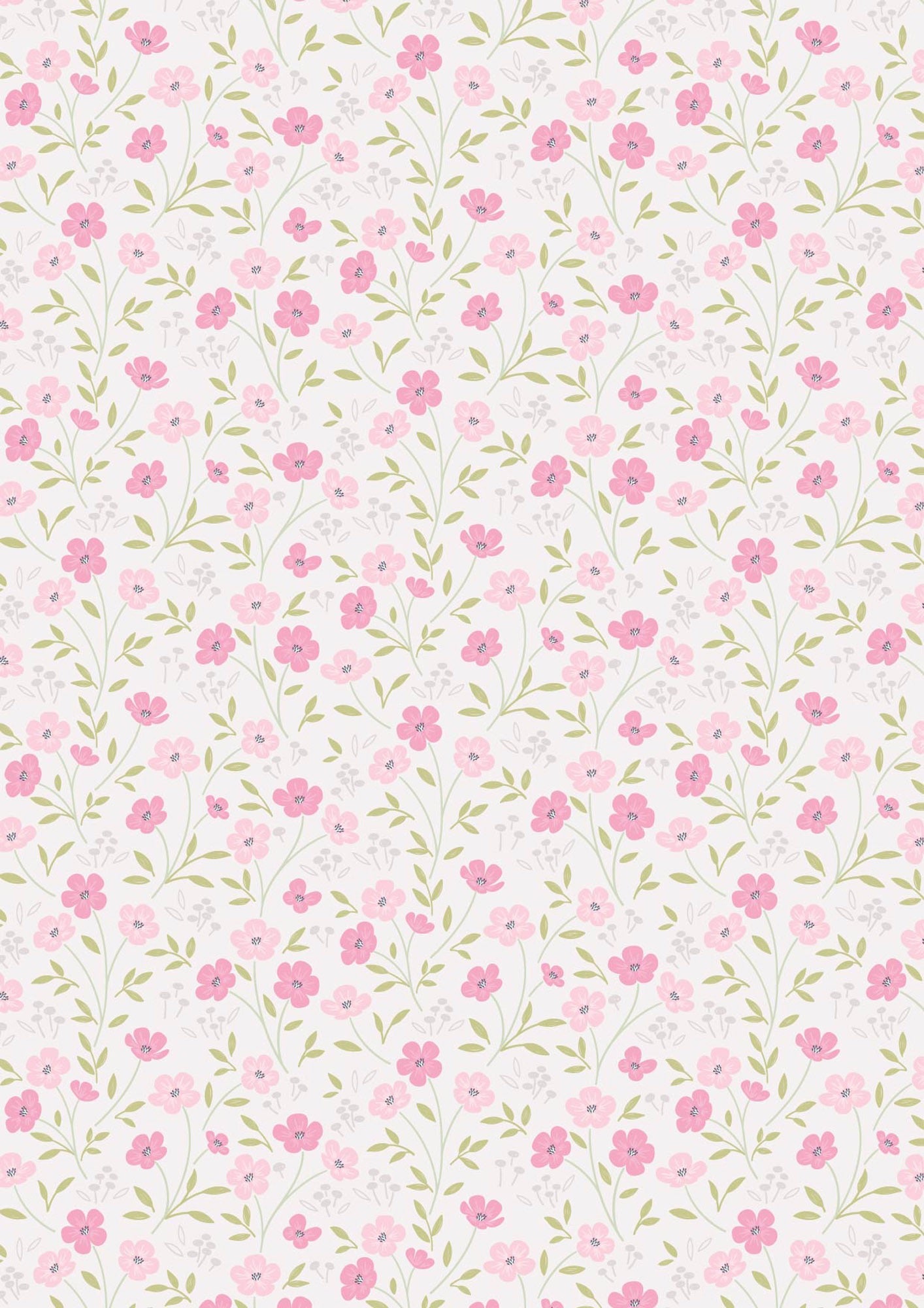 The Pressed Flower - Timeless Blossom - Pale Mink - 44" Wide - Lewis & Irene Fabrics