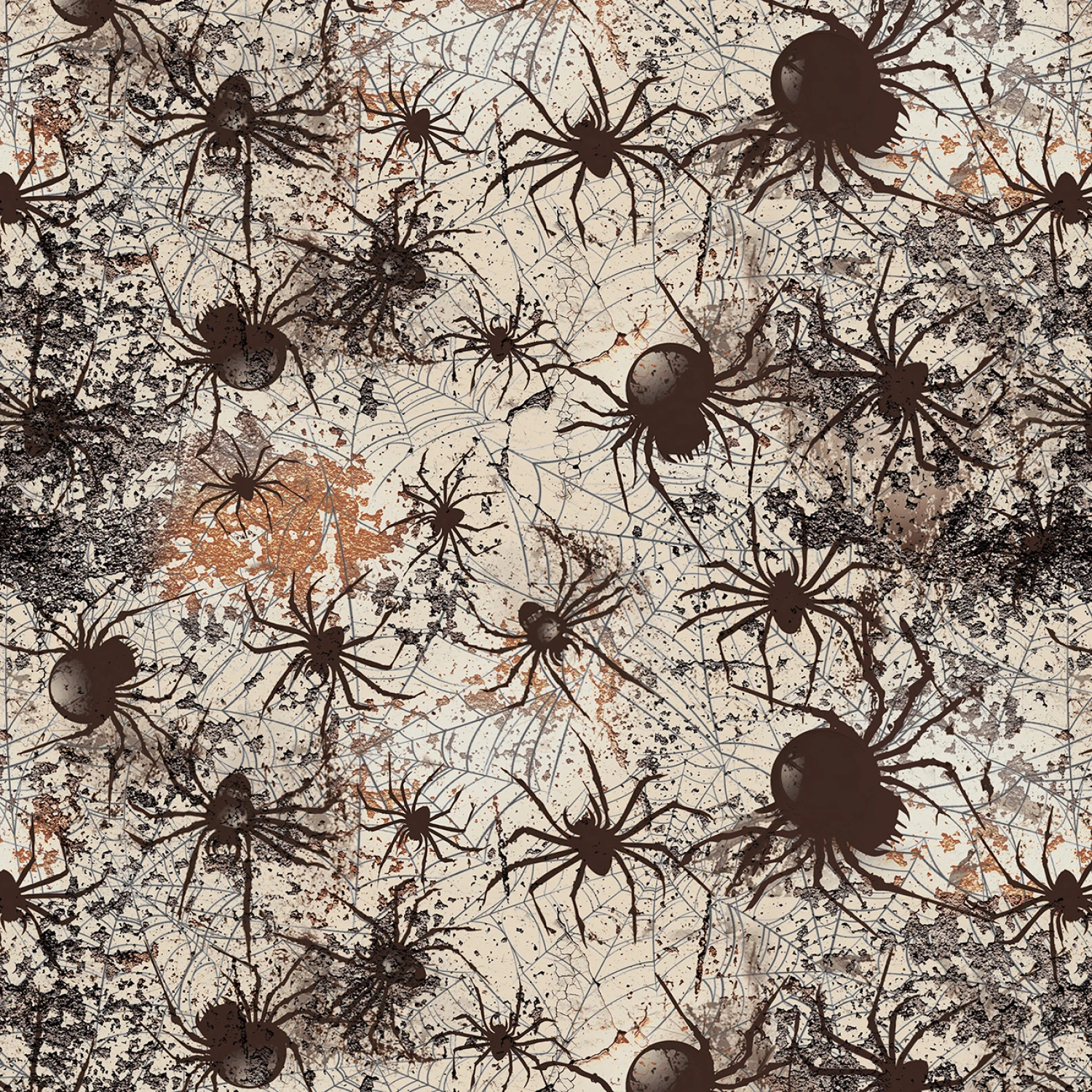 Scary Spice - Spiders - Sepia - 44" Wide - Studio E