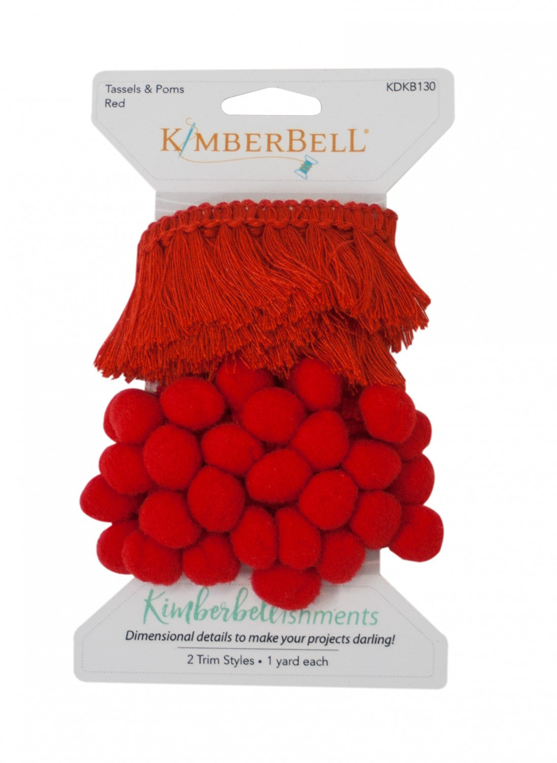 Tassels & Poms Trim - Red - 2 styles, 1 yd of each - Kimberbell