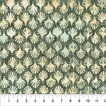 Woodblock - Fan - Olive - 44" Wide - Banyan Batiks