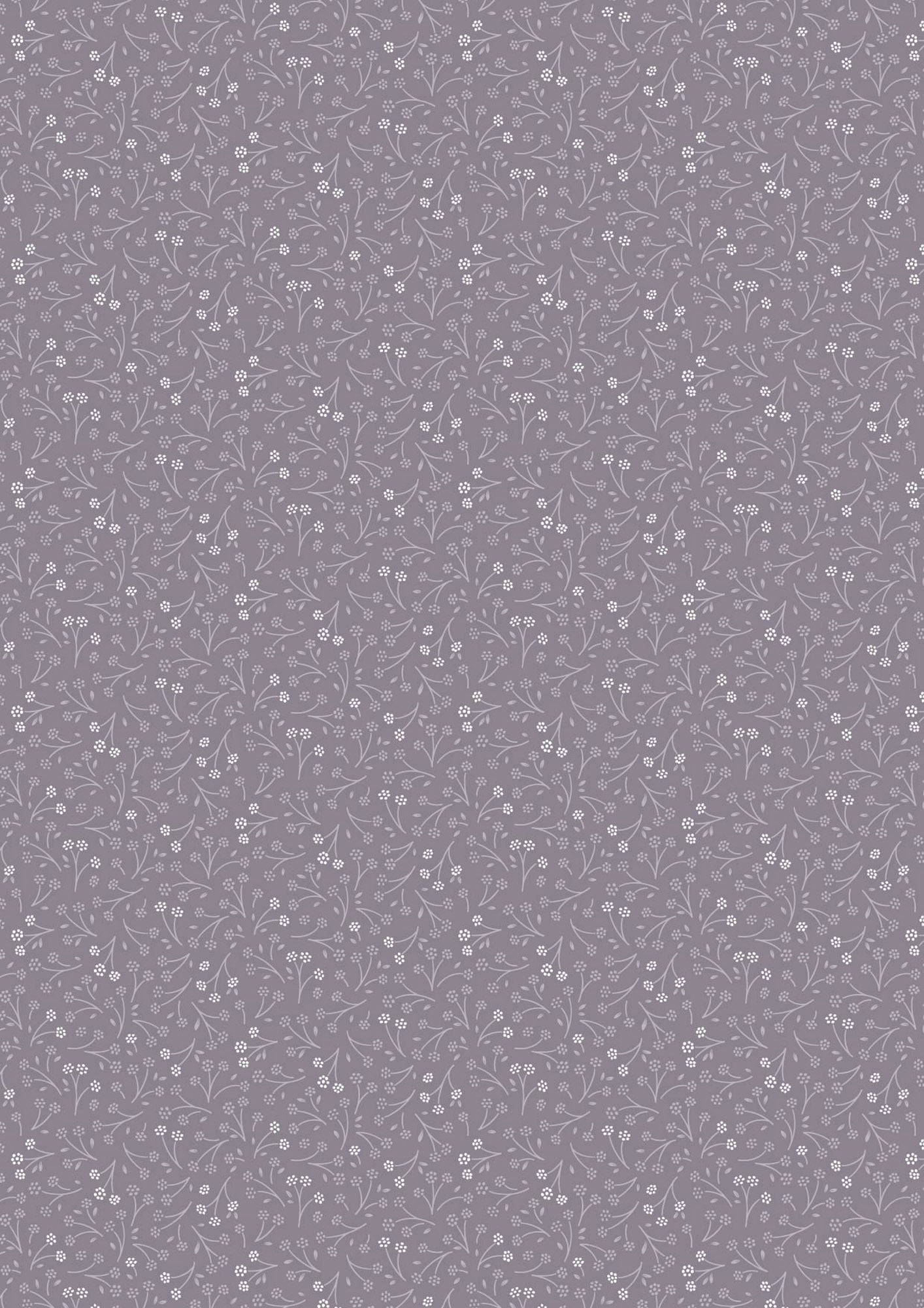 The Pressed Flower - Pretty Posy - Light Charcoal Grey - 44" Wide - Lewis & Irene Fabrics