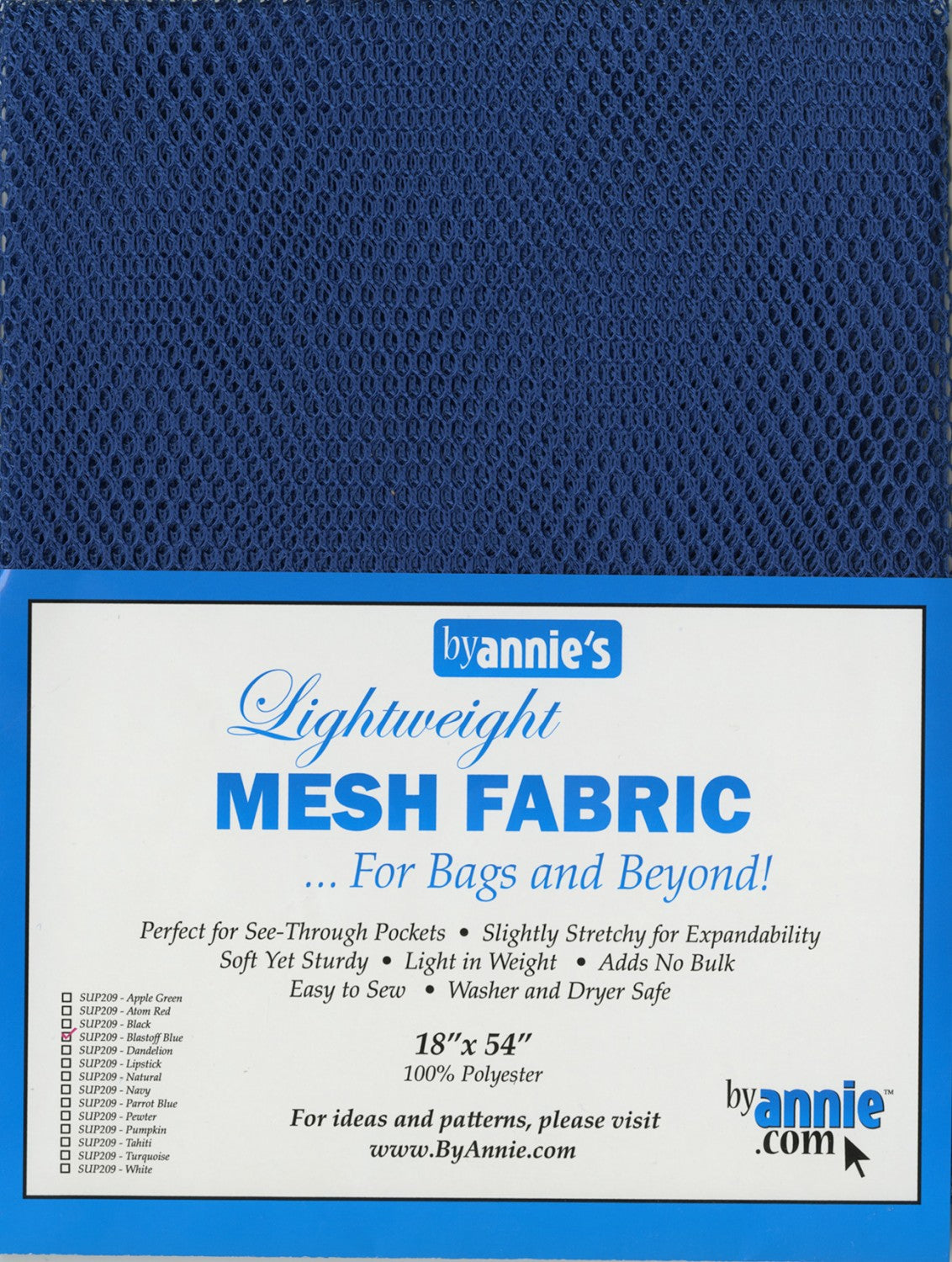 Mesh Lite Weight - Blastoff Blue - 18" x 15YD - by Annie